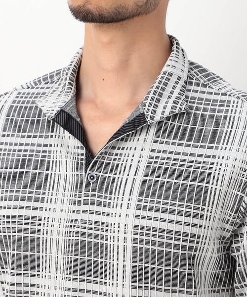 NICOLE CLUB FOR MEN(ニコルクラブフォーメン)の「【NICOLE SPORTS】ブリスターチェックスタンドポロシャツ(ポロシャツ・メンズ・チャコールグレー/ブルー/その他2/その他3・L/M/XL/XXL)」の12枚目の写真