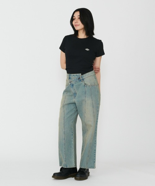 Dickies(ディッキーズ)の「Dickies/ディッキーズ ウエストクロス デニムパンツ/カーブデニムパンツ(デニムパンツ・レディース・ダークインディゴブルー/ライトインディゴブルー・26/28)」の14枚目の写真