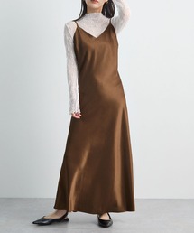Futier land（フューティアランド）の「着回し抜群　ロング丈サテンキャミワンピース（ワンピース）」
