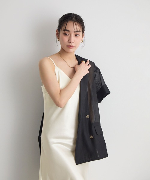 Futier land（フューティアランド）の「【1枚でサマになる】とろみサテンロングキャミワンピース（ワンピース・レディース・ブラウン/ホワイト/ブラック・LARGE/MEDIUM）」の12枚目の写真