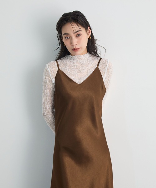 Futier land（フューティアランド）の「【1枚でサマになる】とろみサテンロングキャミワンピース（ワンピース・レディース・ブラウン/ホワイト/ブラック・LARGE/MEDIUM）」の21枚目の写真
