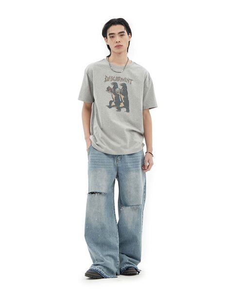 CIAOPANIC(チャオパニック)の「【DEFGARMENTS/デフガーメンツ】WASHED BUCKLE DENIM PANTS(デニムパンツ・レディース・サックスブルー・LARGE/MEDIUM/SMALL)」の2枚目の写真