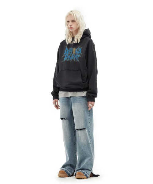 CIAOPANIC(チャオパニック)の「【DEFGARMENTS/デフガーメンツ】WASHED BUCKLE DENIM PANTS(デニムパンツ・レディース・サックスブルー・LARGE/MEDIUM/SMALL)」の5枚目の写真