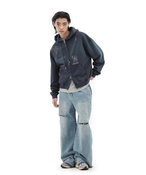 CIAOPANIC(チャオパニック)の「【DEFGARMENTS/デフガーメンツ】WASHED BUCKLE DENIM PANTS(デニムパンツ・レディース・サックスブルー・LARGE/MEDIUM/SMALL)」の7枚目の写真