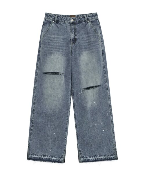 CIAOPANIC(チャオパニック)の「【DEFGARMENTS/デフガーメンツ】WASHED BUCKLE DENIM PANTS(デニムパンツ・レディース・サックスブルー・LARGE/MEDIUM/SMALL)」の9枚目の写真