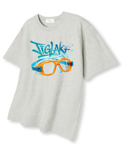 TI.GLAKE(ティーグレイク)の「スイミングゴーグル オーバーサイズ 半袖Tシャツ オートミール(Tシャツ/カットソー・メンズ・その他・LARGE/X-LARGE/XX-LARGE)」の1枚目の写真
