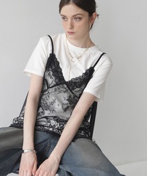 Mili affinity | Tシャツドッキングレースキャミワンピース(Tシャツ/カットソー)