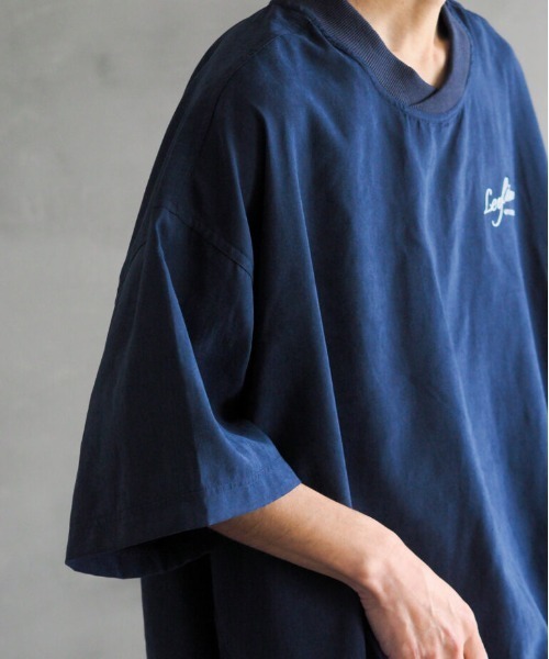 NO WAY（ノーウェイ）の「/Bz/Premium Suede tee / スウェードタッチ 裾リブ オーバーサイズTシャツ（Tシャツ/カットソー・メンズ・ネイビー/グリーン・LARGE/X-LARGE/MEDIUM）」の15枚目の写真