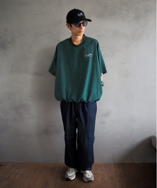 NO WAY（ノーウェイ）の「/Bz/Premium Suede tee / スウェードタッチ 裾リブ オーバーサイズTシャツ（Tシャツ/カットソー・メンズ・ネイビー/グリーン・LARGE/X-LARGE/MEDIUM）」の22枚目の写真