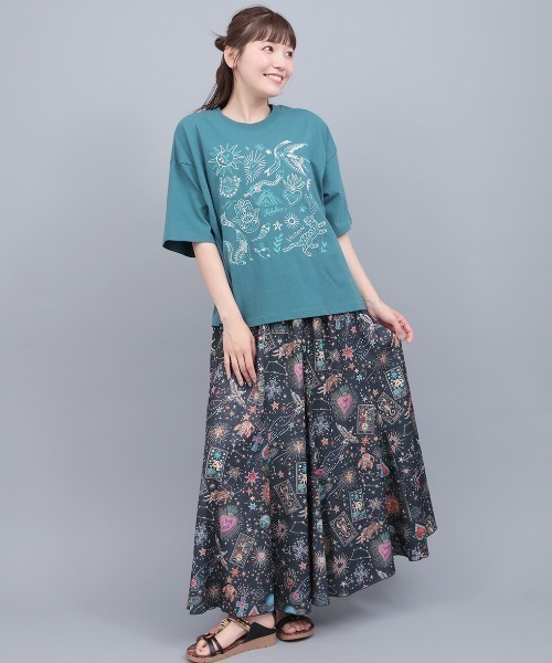 チチカカ（チチカカ）の「メヒコモチーフ刺繍Ｔシャツ（Tシャツ/カットソー・レディース・ブルーグリーン/チャコールグレー/オフホワイト・FREE）」の6枚目の写真