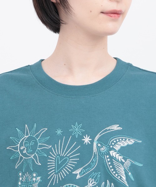 チチカカ（チチカカ）の「メヒコモチーフ刺繍Ｔシャツ（Tシャツ/カットソー・レディース・ブルーグリーン/チャコールグレー/オフホワイト・FREE）」の12枚目の写真