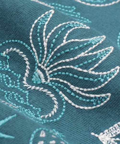 チチカカ（チチカカ）の「メヒコモチーフ刺繍Ｔシャツ（Tシャツ/カットソー・レディース・ブルーグリーン/チャコールグレー/オフホワイト・FREE）」の17枚目の写真