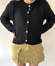 【 New market 】 透かし編み ロングスリーブ カーディガン