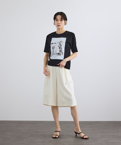 SALON adam et rope'(サロン アダム エ ロペ)の「【Lee Izumida by SALON】プリントコンパクトT(Tシャツ/カットソー・レディース・ブラック/ホワイト系その他/ホワイト・FREE)」の6枚目の写真