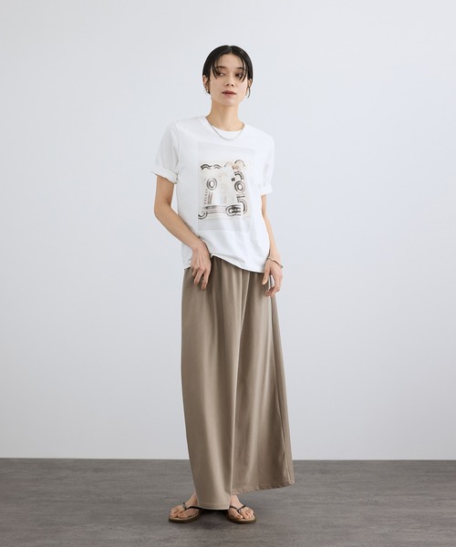 SALON adam et rope'(サロン アダム エ ロペ)の「【Lee Izumida by SALON】プリントコンパクトT(Tシャツ/カットソー・レディース・ブラック/ホワイト系その他/ホワイト・FREE)」の7枚目の写真