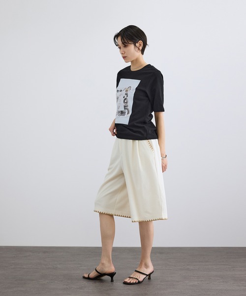 SALON adam et rope'(サロン アダム エ ロペ)の「【Lee Izumida by SALON】プリントコンパクトT(Tシャツ/カットソー・レディース・ブラック/ホワイト系その他/ホワイト・FREE)」の8枚目の写真