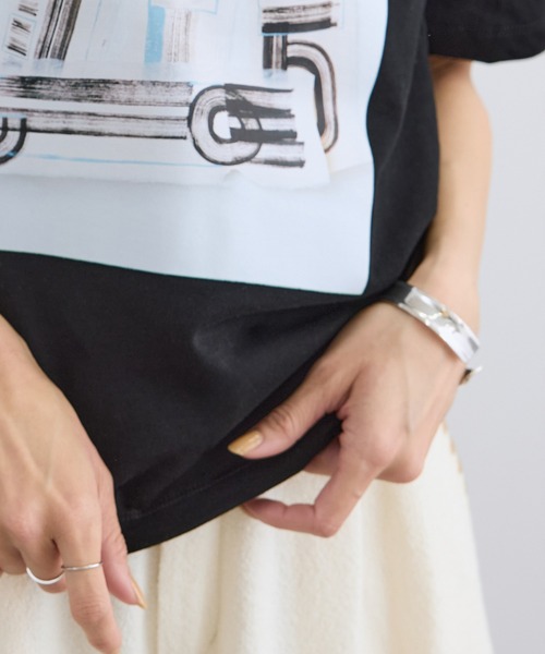 SALON adam et rope'(サロン アダム エ ロペ)の「【Lee Izumida by SALON】プリントコンパクトT(Tシャツ/カットソー・レディース・ブラック/ホワイト系その他/ホワイト・FREE)」の11枚目の写真