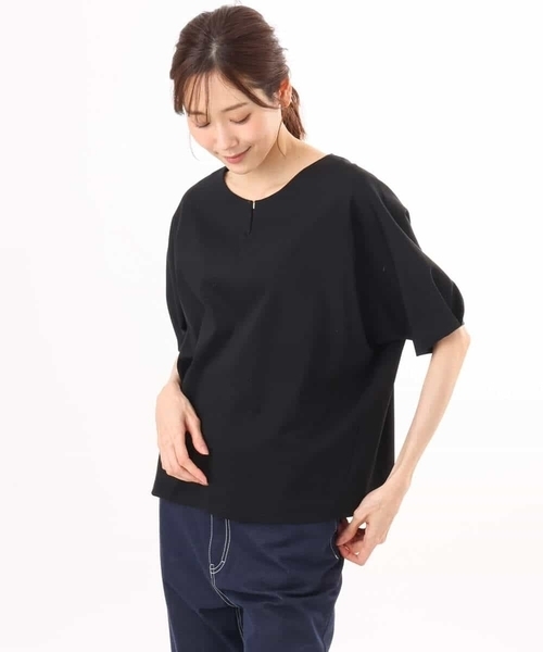 MK MICHEL KLEIN（エムケーミッシェルクラン）の「[接触冷感/洗える]シルケットスムース ドルマンスリーブカットソー（Tシャツ/カットソー・レディース・サンドベージュ/ホワイト/ブラック/グリーン系/ライトベージュ/ダークグレー・38）」の16枚目の写真