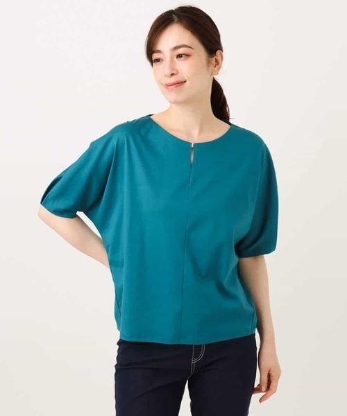 MK MICHEL KLEIN（エムケーミッシェルクラン）の「[接触冷感/洗える]シルケットスムース ドルマンスリーブカットソー（Tシャツ/カットソー・レディース・サンドベージュ/ホワイト/ブラック/グリーン系/ライトベージュ/ダークグレー・38）」の20枚目の写真
