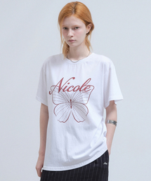 NICOLE BUTTERFLY SLEEVE TOP_WHITE BURGUNDY