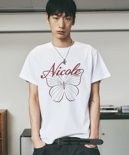 NICK&NICOLE(ニックアンドニコール)の「NICOLE BUTTERFLY SLEEVE TOP_WHITE BURGUNDY(Tシャツ/カットソー・レディース・その他・LARGE/MEDIUM)」の4枚目の写真