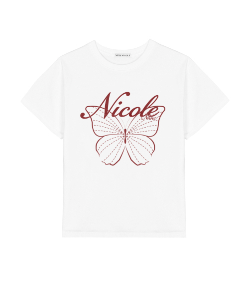 NICK&NICOLE(ニックアンドニコール)の「NICOLE BUTTERFLY SLEEVE TOP_WHITE BURGUNDY(Tシャツ/カットソー・レディース・その他・LARGE/MEDIUM)」の6枚目の写真