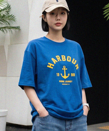 MODERMENT（モダーメント）の「ノーマルオーバーサイズハーバー半袖Tシャツ[ブルー]（Tシャツ/カットソー）」