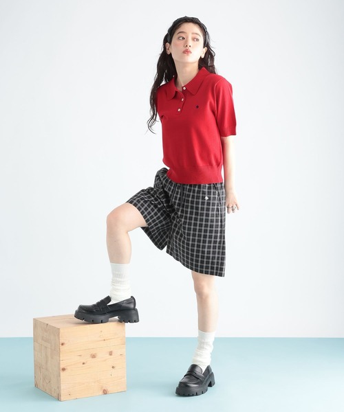 RAGEBLUE（レイジブルー）の「＜POLO BCS/ポロ・ビーシーエス＞別注/チェックイージーショートパンツ（その他パンツ・レディース・ブラック/その他23/ベージュ・FREE）」の5枚目の写真