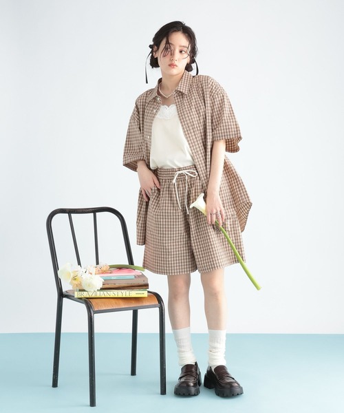 RAGEBLUE（レイジブルー）の「＜POLO BCS/ポロ・ビーシーエス＞別注/チェックイージーショートパンツ（その他パンツ・レディース・ブラック/その他23/ベージュ・FREE）」の13枚目の写真