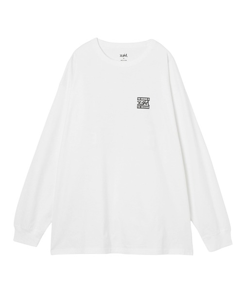 X-girl(エックスガール)の「BRUSHED COLLAGE GRAPHIC LOGO L/S BIG TEE DRESS(ワンピース・レディース・ブラック/ホワイト・M/S)」の3枚目の写真