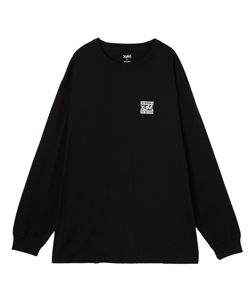 X-girl(エックスガール)の「BRUSHED COLLAGE GRAPHIC LOGO L/S BIG TEE DRESS(ワンピース・レディース・ブラック/ホワイト・M/S)」の4枚目の写真