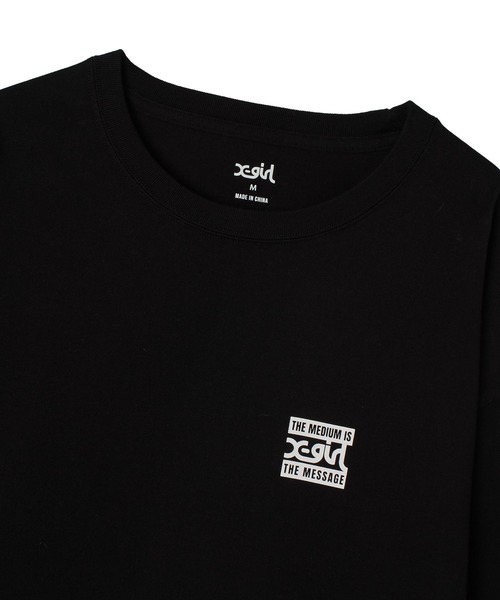 X-girl(エックスガール)の「BRUSHED COLLAGE GRAPHIC LOGO L/S BIG TEE DRESS(ワンピース・レディース・ブラック/ホワイト・M/S)」の5枚目の写真