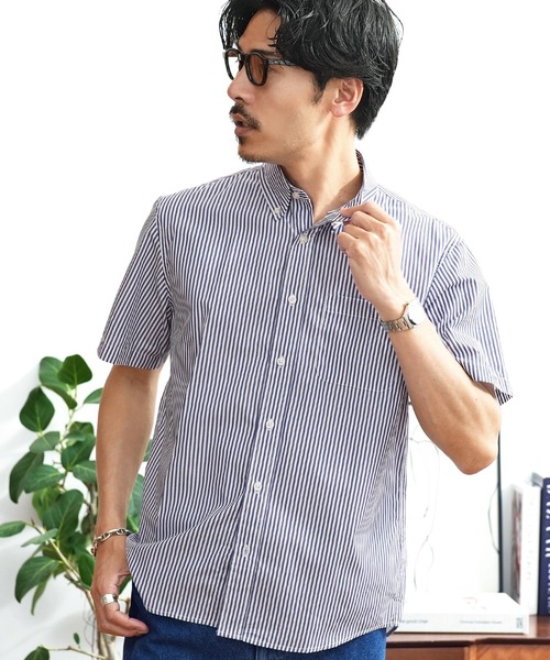 jiggys shop（ジギーズショップ）の「速乾 ブロード ボタンダウンシャツ（シャツ/ブラウス・メンズ・ブルー系その他/ネイビー/ホワイト/サックスブルー・MEDIUM/X-LARGE/LARGE）」の4枚目の写真