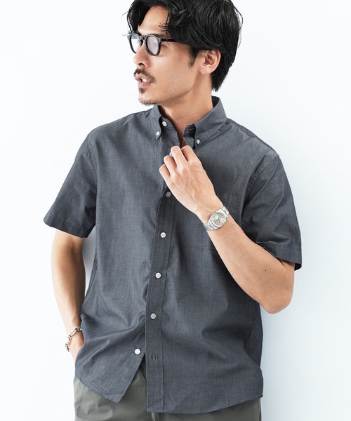 jiggys shop（ジギーズショップ）の「速乾 ブロード ボタンダウンシャツ（シャツ/ブラウス・メンズ・ブルー系その他/ネイビー/ホワイト/サックスブルー・MEDIUM/X-LARGE/LARGE）」の2枚目の写真