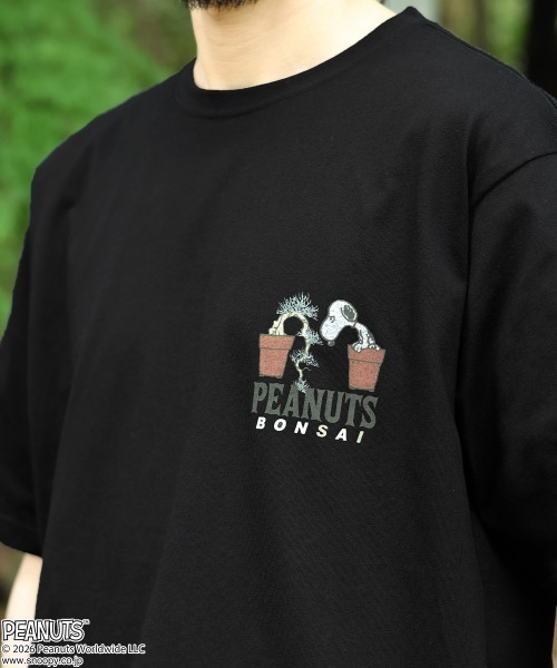 KRIFF MAYER（クリフメイヤー）の「【本体綿100％】スヌーピー 刺繍 半袖 Tシャツ (盆栽)（Tシャツ/カットソー・メンズ・ライトピンク/ブラック/ネイビー/オフホワイト・MEDIUM/X-LARGE/LARGE）」の7枚目の写真