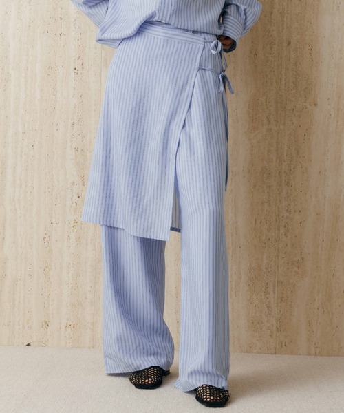 CREDONA(クレドナ)の「PAJAMA PANTS/パジャマパンツ(その他パンツ・レディース・グレー系その他/サックスブルー・0/1)」の2枚目の写真