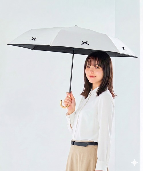 セール】中谷 傘 UV ノーブルリボン 晴雨兼用 レディース 折畳傘 撥水
