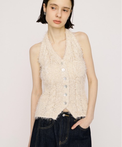 HALTER NECK KNIT VEST ホルターネックニットベスト 春服 夏服 サマー