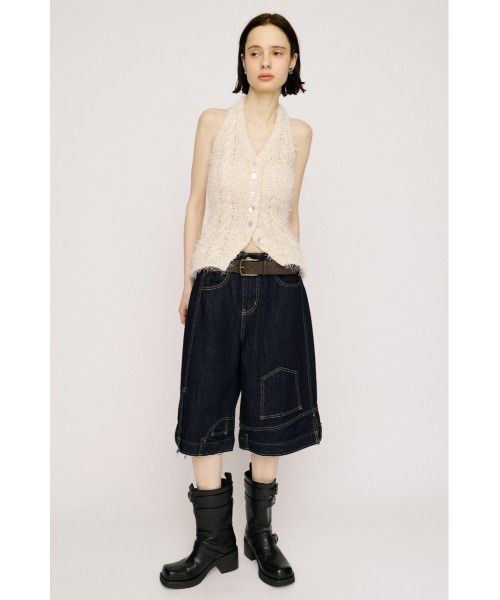 SLY（スライ）の「HALTER NECK KNIT VEST ホルターネックニットベスト 春服 夏服 サマーニット（ベスト・レディース・アイボリー/ブラック/マルチ・FREE）」の8枚目の写真