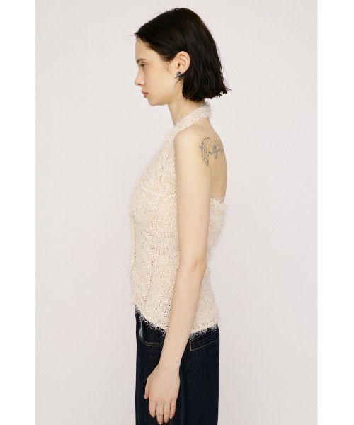 SLY（スライ）の「HALTER NECK KNIT VEST ホルターネックニットベスト 春服 夏服 サマーニット（ベスト・レディース・アイボリー/ブラック/マルチ・FREE）」の11枚目の写真