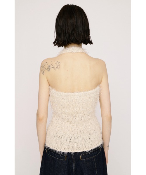 SLY（スライ）の「HALTER NECK KNIT VEST ホルターネックニットベスト 春服 夏服 サマーニット（ベスト・レディース・アイボリー/ブラック/マルチ・FREE）」の12枚目の写真