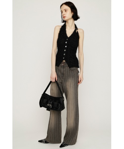 SLY（スライ）の「HALTER NECK KNIT VEST ホルターネックニットベスト 春服 夏服 サマーニット（ベスト・レディース・アイボリー/ブラック/マルチ・FREE）」の16枚目の写真