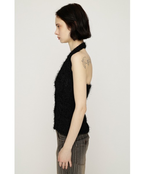 SLY（スライ）の「HALTER NECK KNIT VEST ホルターネックニットベスト 春服 夏服 サマーニット（ベスト・レディース・アイボリー/ブラック/マルチ・FREE）」の19枚目の写真