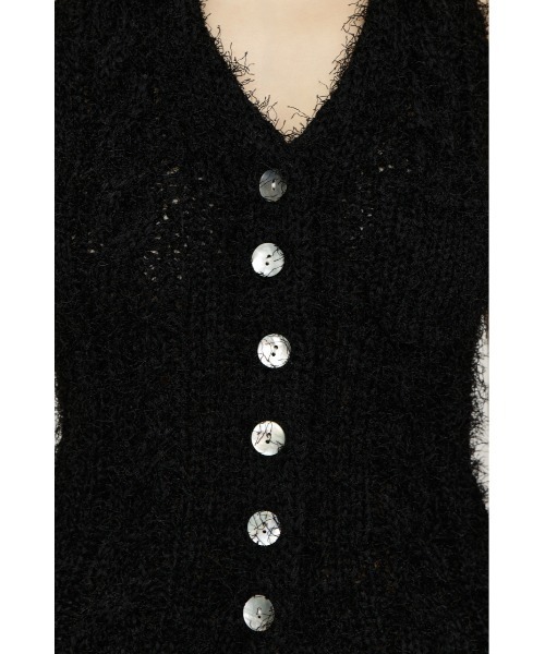 SLY（スライ）の「HALTER NECK KNIT VEST ホルターネックニットベスト 春服 夏服 サマーニット（ベスト・レディース・アイボリー/ブラック/マルチ・FREE）」の21枚目の写真