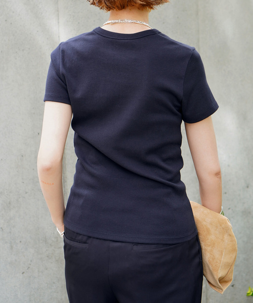 EVERYDAY I LIKE.(エヴリディアイライク)の「*Comfort Tシャツ(Tシャツ/カットソー・レディース・ネイビー/ホワイト・FREE)」の4枚目の写真