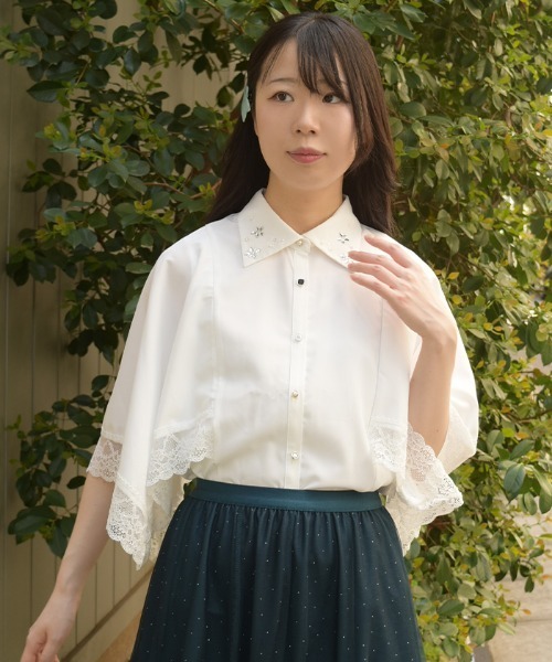 axes femme(アクシーズファム)の「ケープ風袖ブラウス(シャツ/ブラウス・レディース・ブルー/ホワイト/ピンク・FREE)」の15枚目の写真
