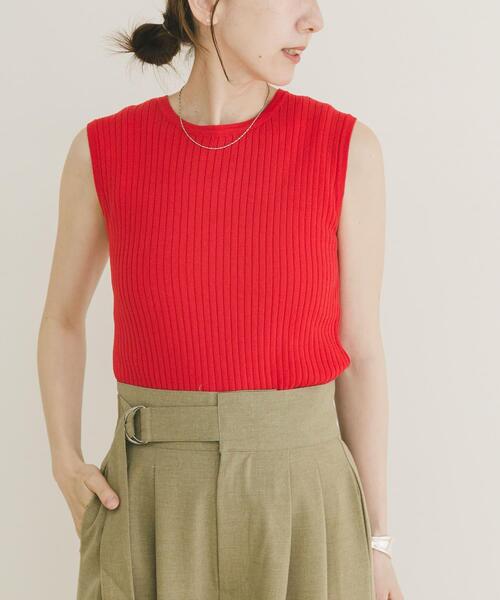 ITEMS URBANRESEARCH(アイテムズ アーバンリサーチ)の「『洗濯可』ワイドノースリーブニット(ニット/セーター・レディース・カーキ/レッド/オフホワイト/ネイビー・FREE)」の21枚目の写真