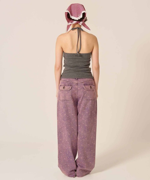 TINA:JOJUN(ティーナジョジュン)の「花柄 ルーズ カラー デニムパンツ TINA:JOJUN(デニムパンツ・レディース・パープル/カーキ・M/S)」の15枚目の写真