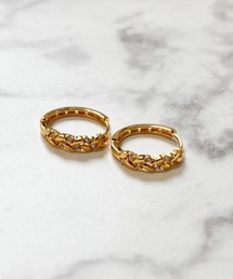 YU-KA:リーフモチーフフープピアス Leaf motif hoop earrings