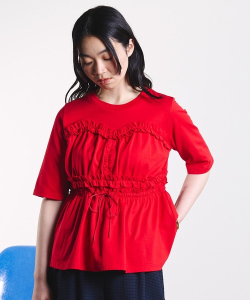 ROSE BUD(ローズバッド)の「mici/BUSTIER LIKE TEE(Tシャツ/カットソー・レディース・レッド/ブラック・ONE SIZE)」の20枚目の写真